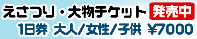 えさつり・大物チケット 1日券 大人女性子供¥7000